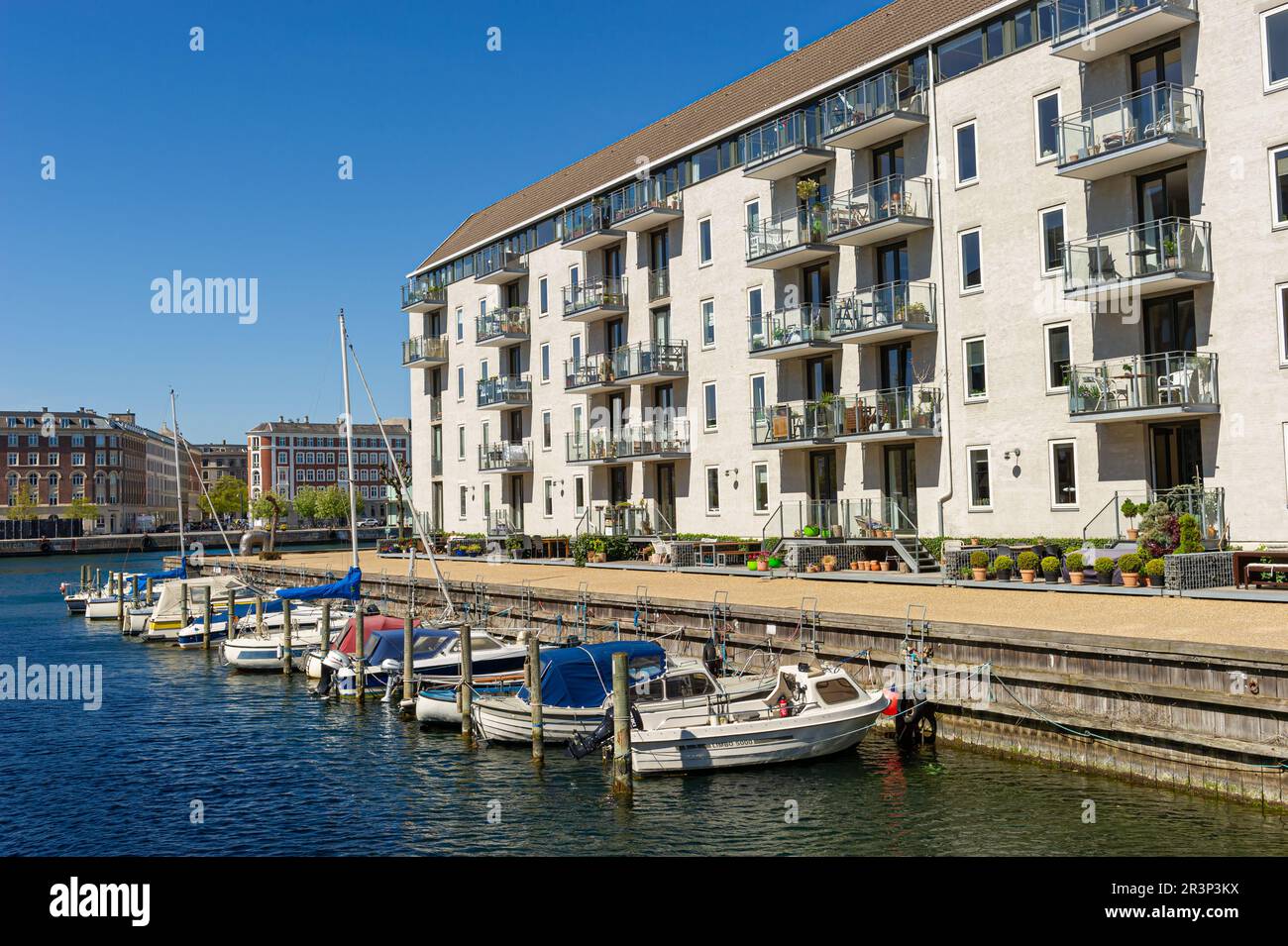 Città che vive sull'acqua a Copenaghen, Danimarca Foto Stock