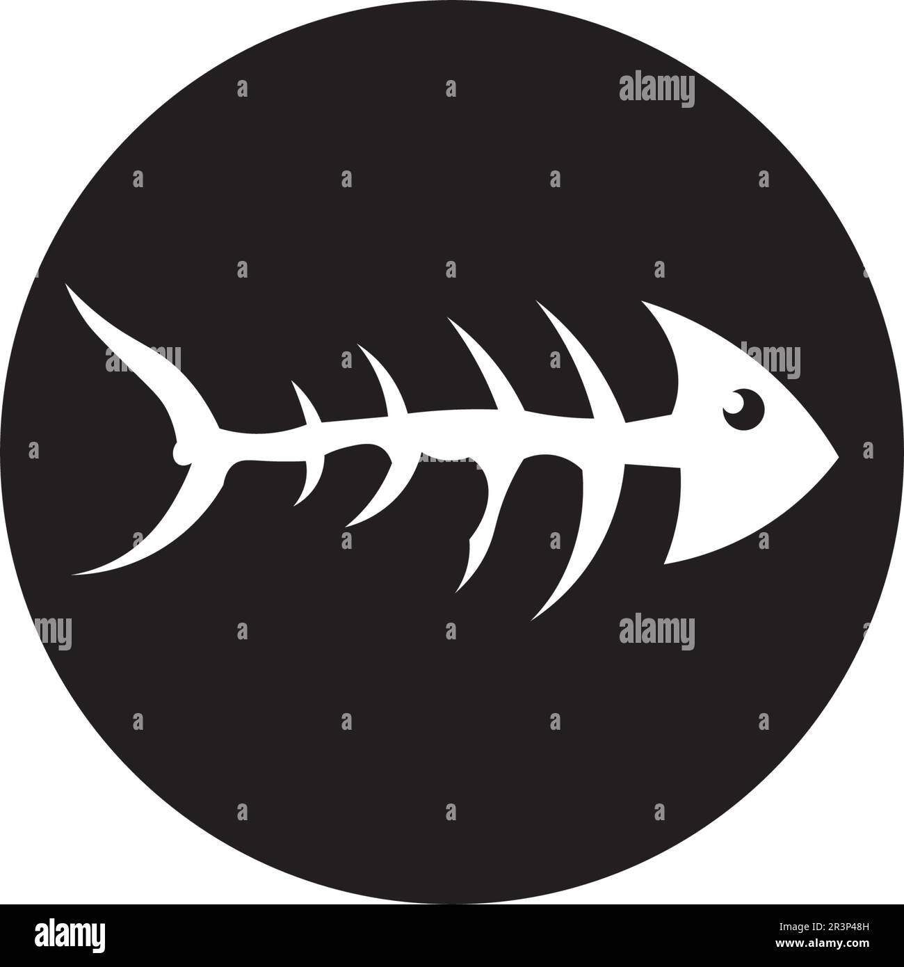 Modello di logo di pesce simbolo creativo vettore di club di pesca o online Illustrazione Vettoriale