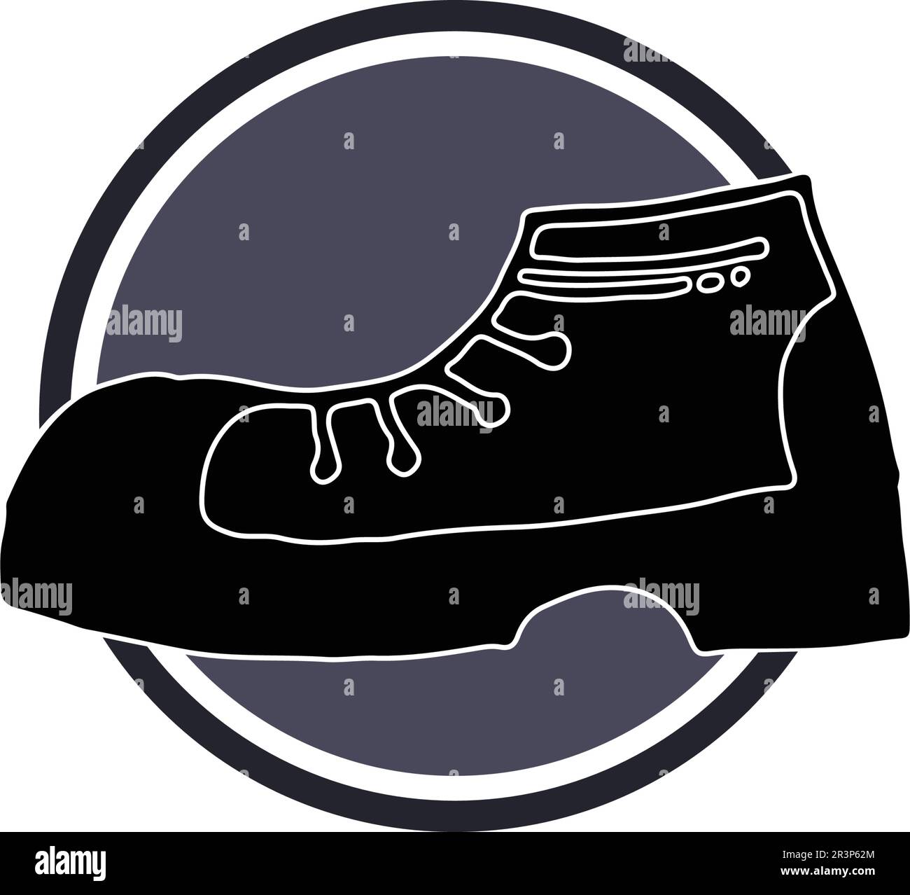 design vettoriale e logo delle sneaker shoes concept Illustrazione Vettoriale