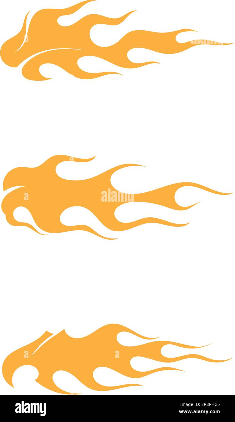 App Fire Flames and Waves Beach con logo e icone dei modelli di simboli Illustrazione Vettoriale