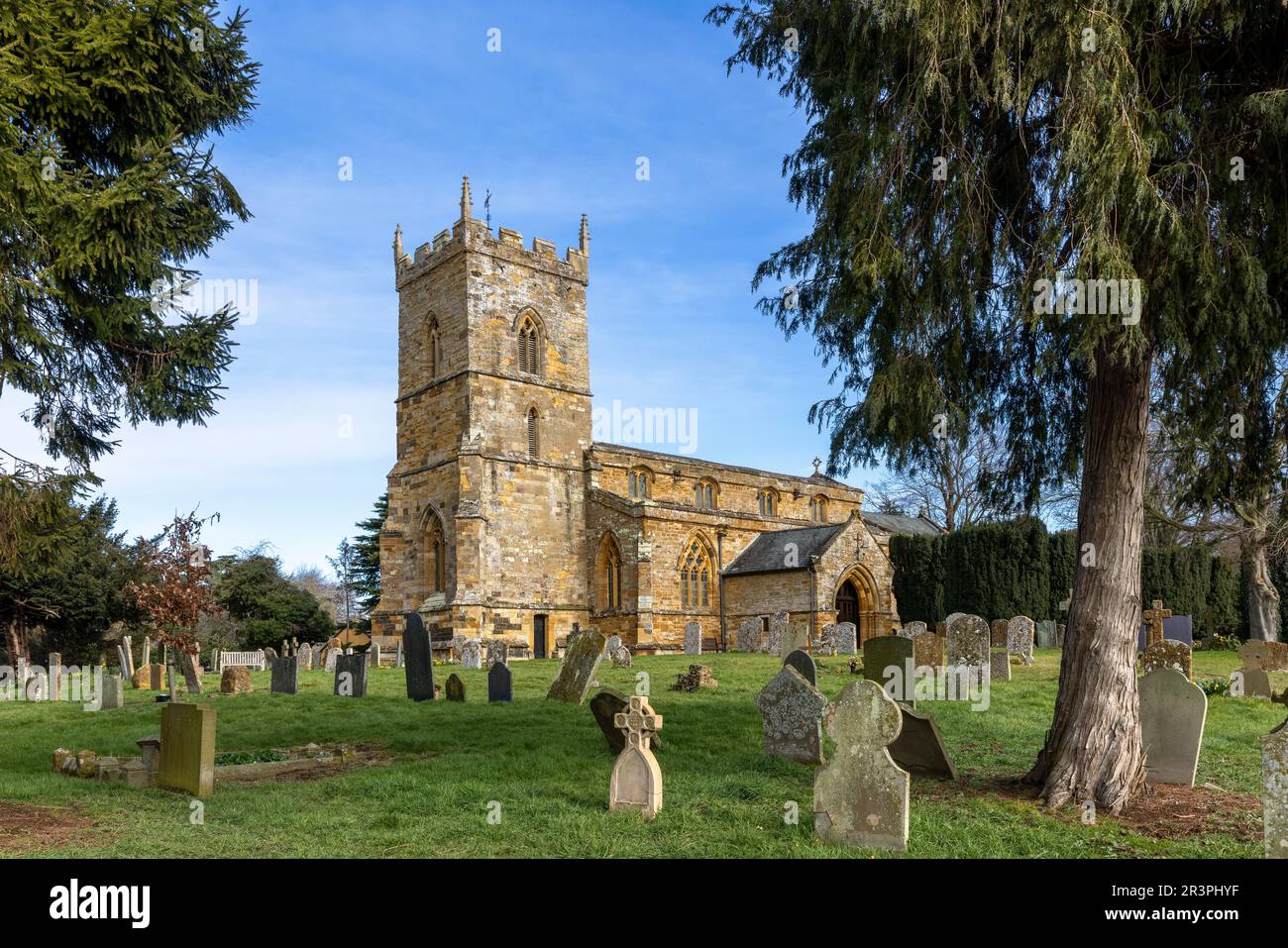 Chiesa di San Botolfo del 14th° secolo, Chiesa di Brampton, Northamptonshire Foto Stock