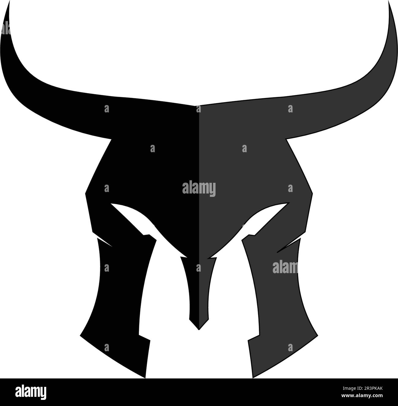 casco e testa con logo spartan e design vettoriale Illustrazione Vettoriale