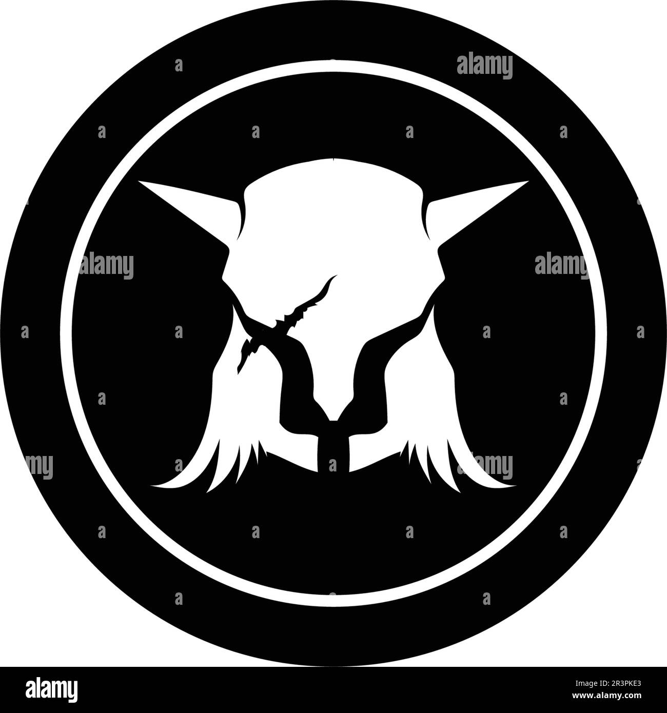 casco e testa con logo spartan e design vettoriale Illustrazione Vettoriale