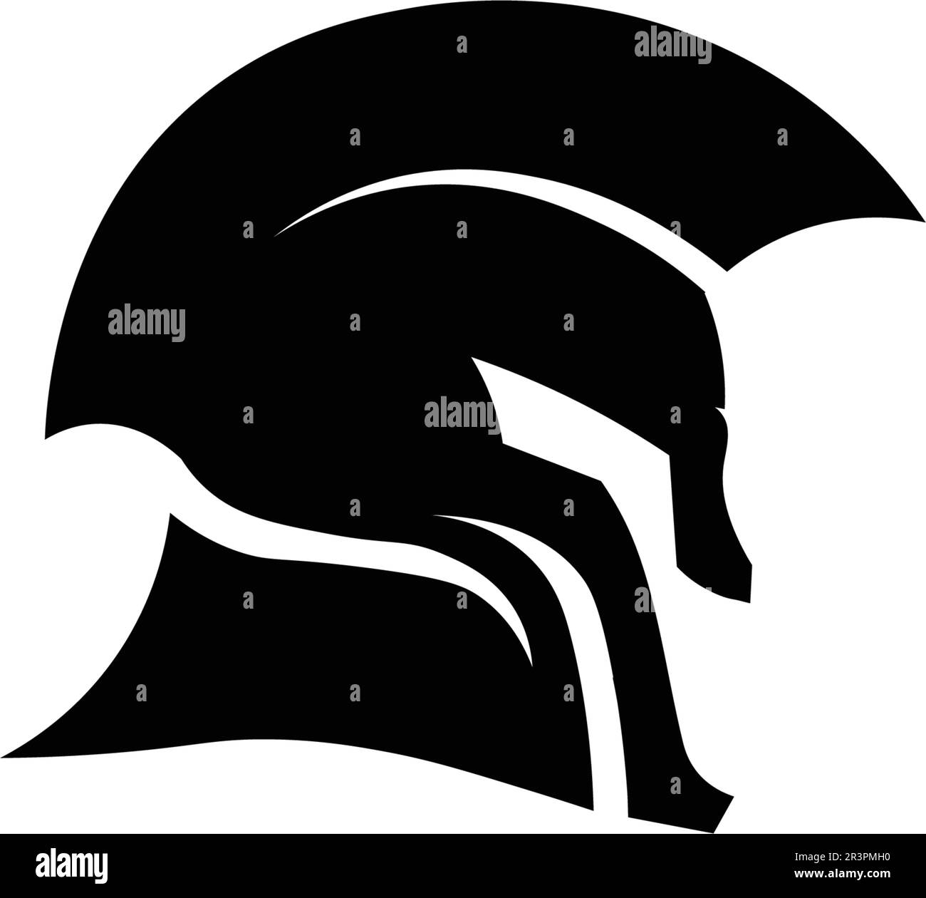 casco e testa con logo spartan e design vettoriale Illustrazione Vettoriale