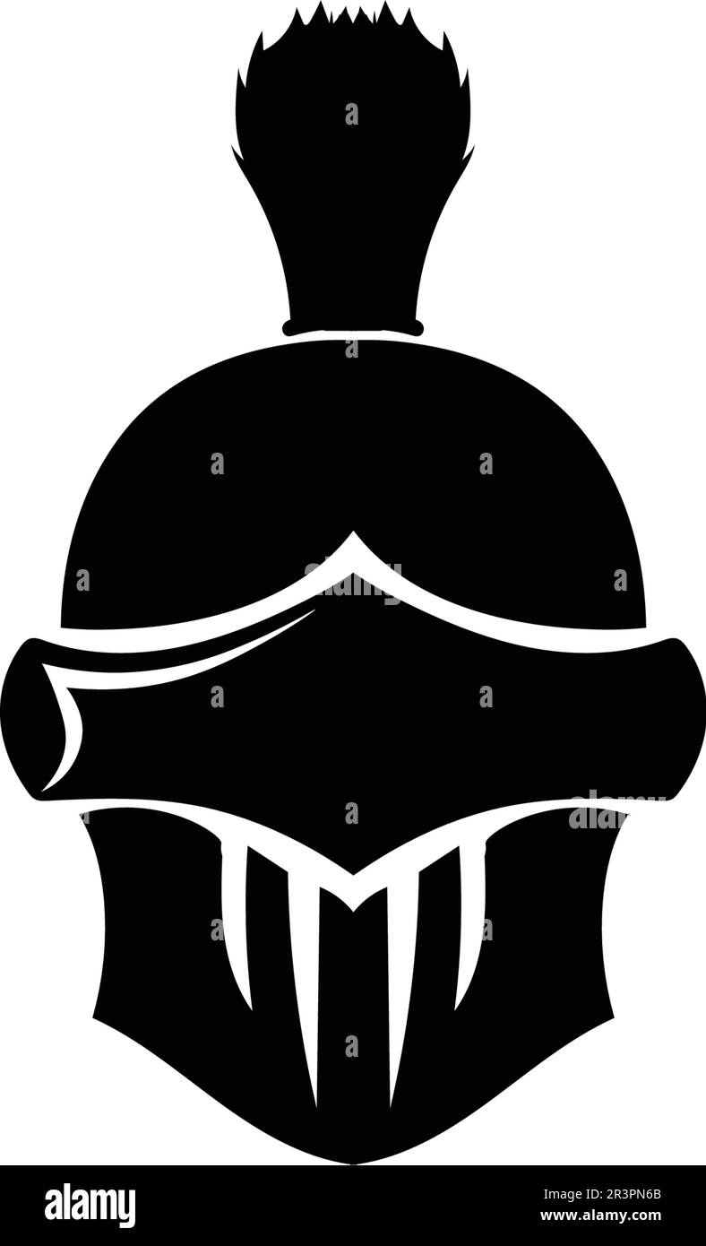 casco e testa con logo spartan e design vettoriale Illustrazione Vettoriale