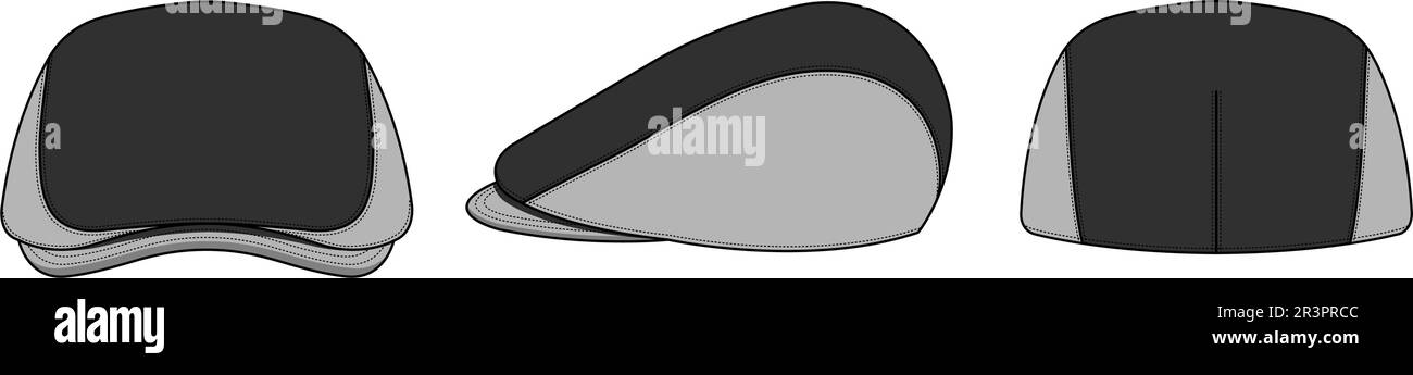Illustrazione del modello vettoriale con cappuccio piatto ( cappello da caccia ) Illustrazione Vettoriale