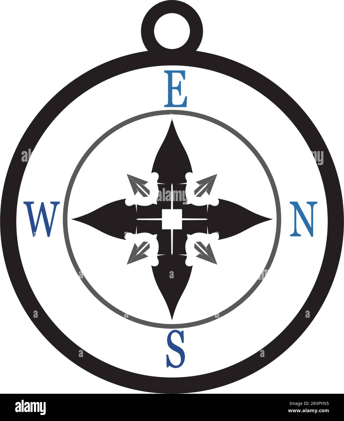 Logo dei simboli e dei segni della bussola vettoriale Illustrazione Vettoriale