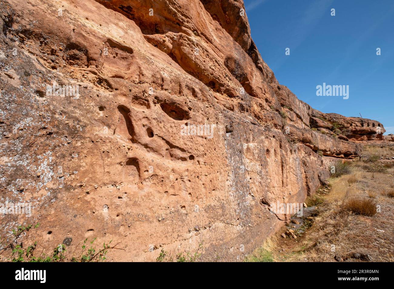 Edificio de viviendas, Yacimiento Arqueológico de Tiermes, Soria, Comunidad Autónoma de Castilla y León, Spagna, Europa. Foto Stock