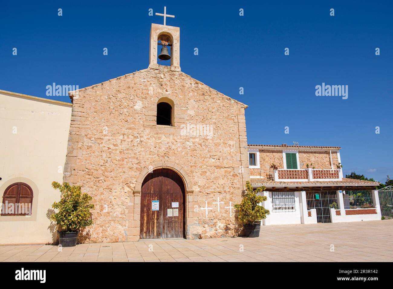 Chiesa di Sant Ferran de ses Roques, Formentera, Isole Pitiusas, Comunità Baleari, Spagna. Foto Stock