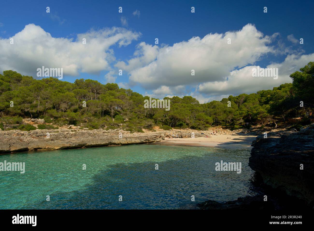 Caló den Borgit.Parque Natural de Mondragó. Santanyi. Migjorn.Mallorca.Illes Balears.España. Foto Stock