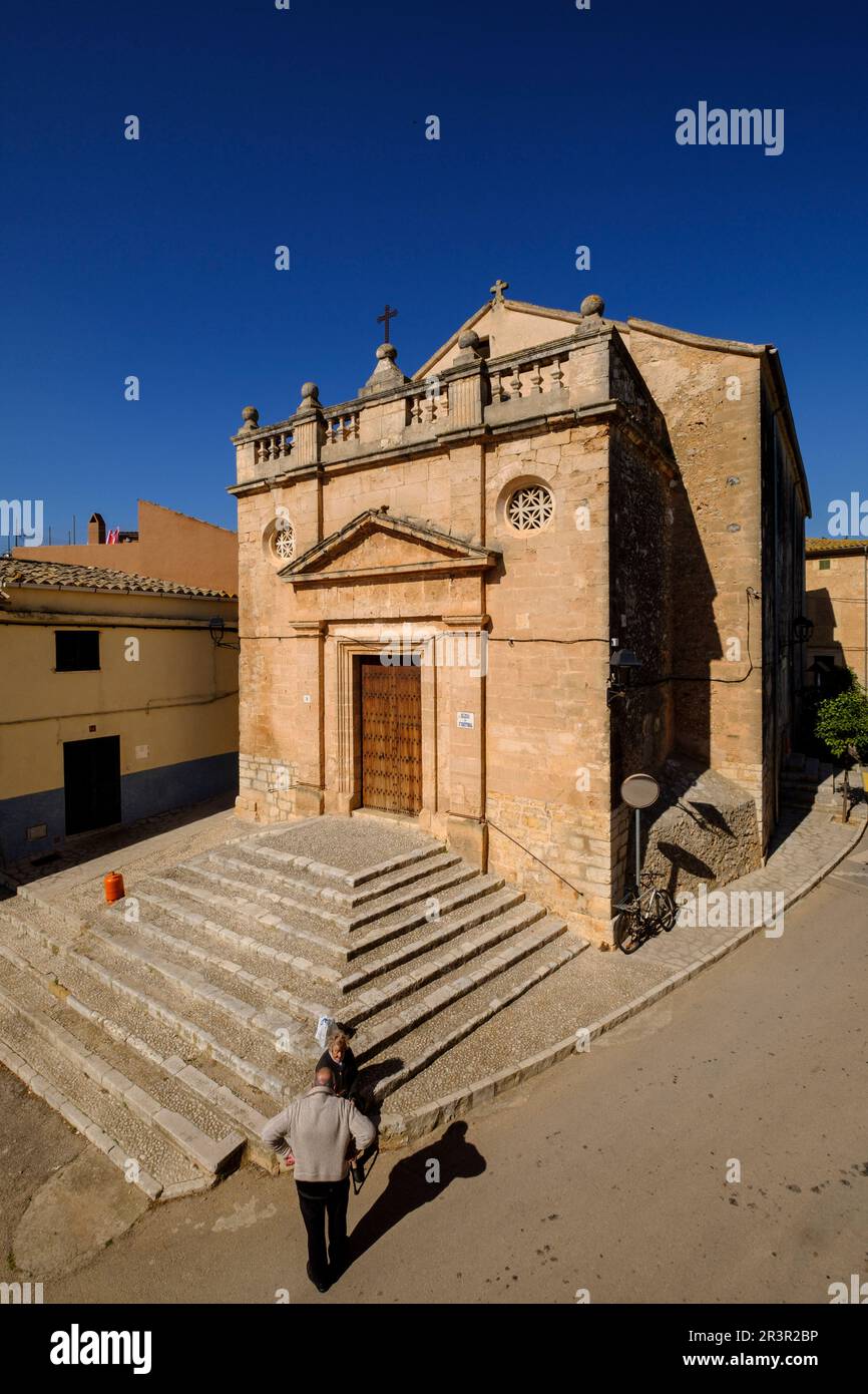 Glesia de Sant Cristòfol, Biniali, Sencelles, Pla de Mallorca, Maiorca, isole Baleari, Spagna, Europa. Foto Stock
