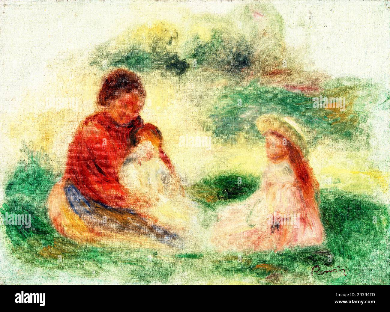 Giovane famiglia di Pierre-Auguste Renoir. Originale della Fondazione Barnes. Foto Stock