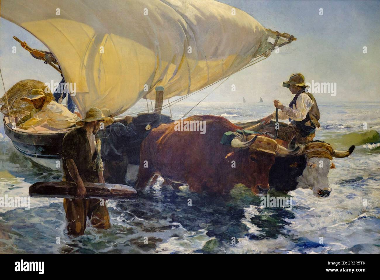 Joaquin Sorolla,. Retour de la pêche : halage de la barque, 1894. , Huile sur toile, Museo de Orsay, Ministerio de Cultura y Comunicación Francés, Parigi, Francia, Europa occidentale. Foto Stock