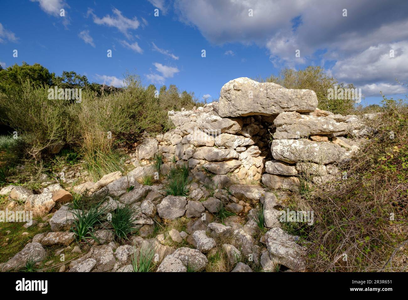Talaiot, Son Ferrandell-Son Oleza, i milenio a C., Valldemossa, Mallorca, Isole Baleari, spagna. Foto Stock