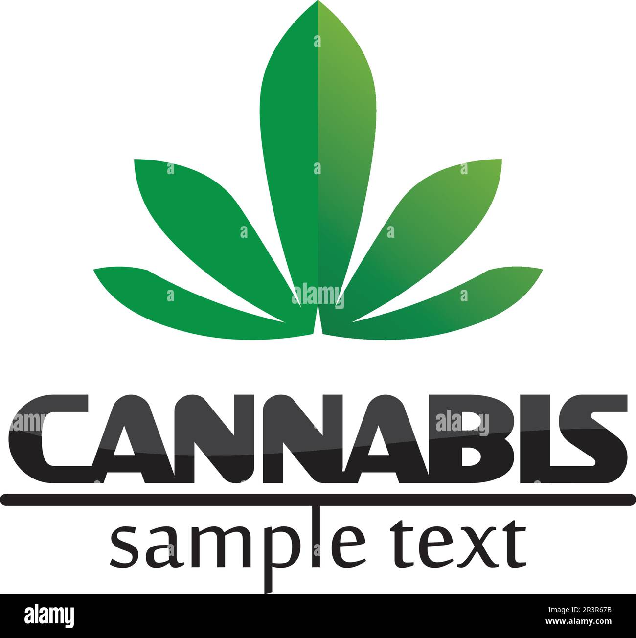 logo e disegno vettoriale della marijuana di cannabis Illustrazione Vettoriale
