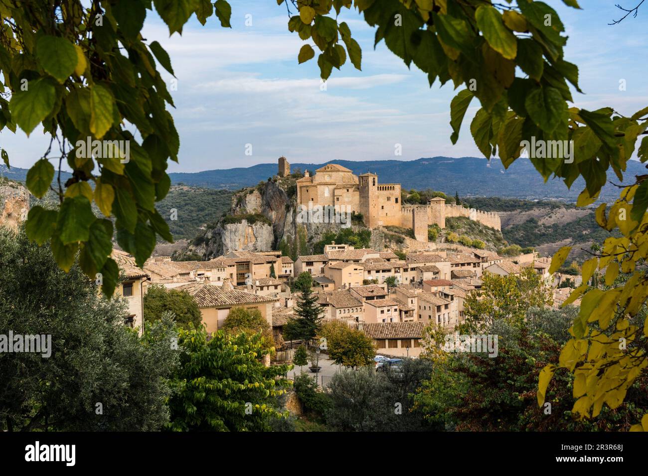 Alquézar, Monumento Histórico Artístico Nacional, municipio de la comarca Somontano Provincia de Huesca, Comunidad Autónoma de Aragón, Spagna, Europa. Foto Stock