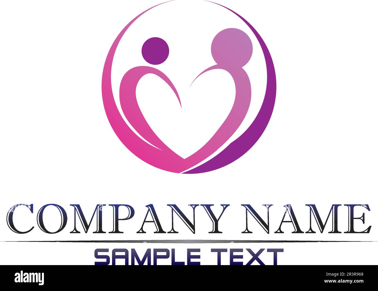 Vector Firma una comunità di adozione madre e la gente cura e coppia Illustrazione Vettoriale