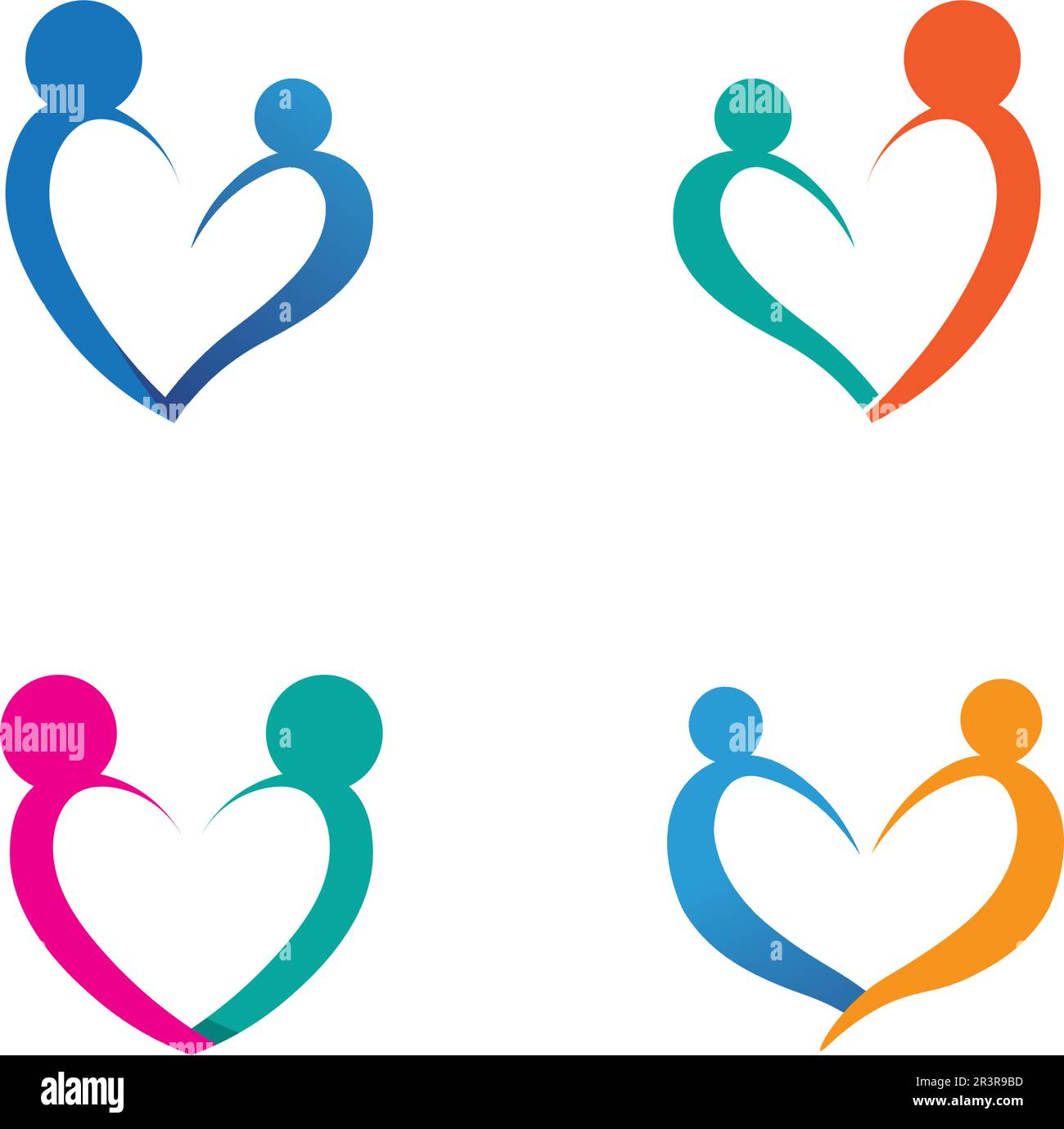 Vector Firma una comunità di adozione madre e la gente cura e coppia Illustrazione Vettoriale