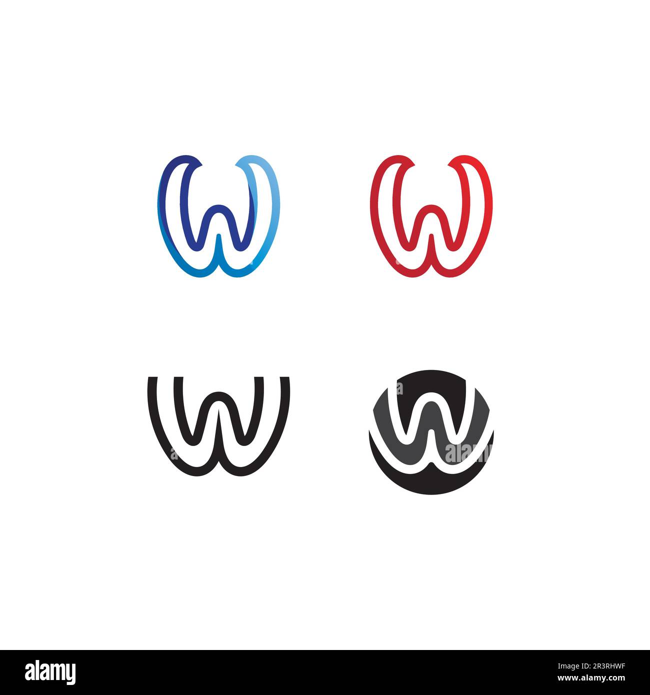 W Lettera modello Logo illustrazione vettoriale design Illustrazione Vettoriale