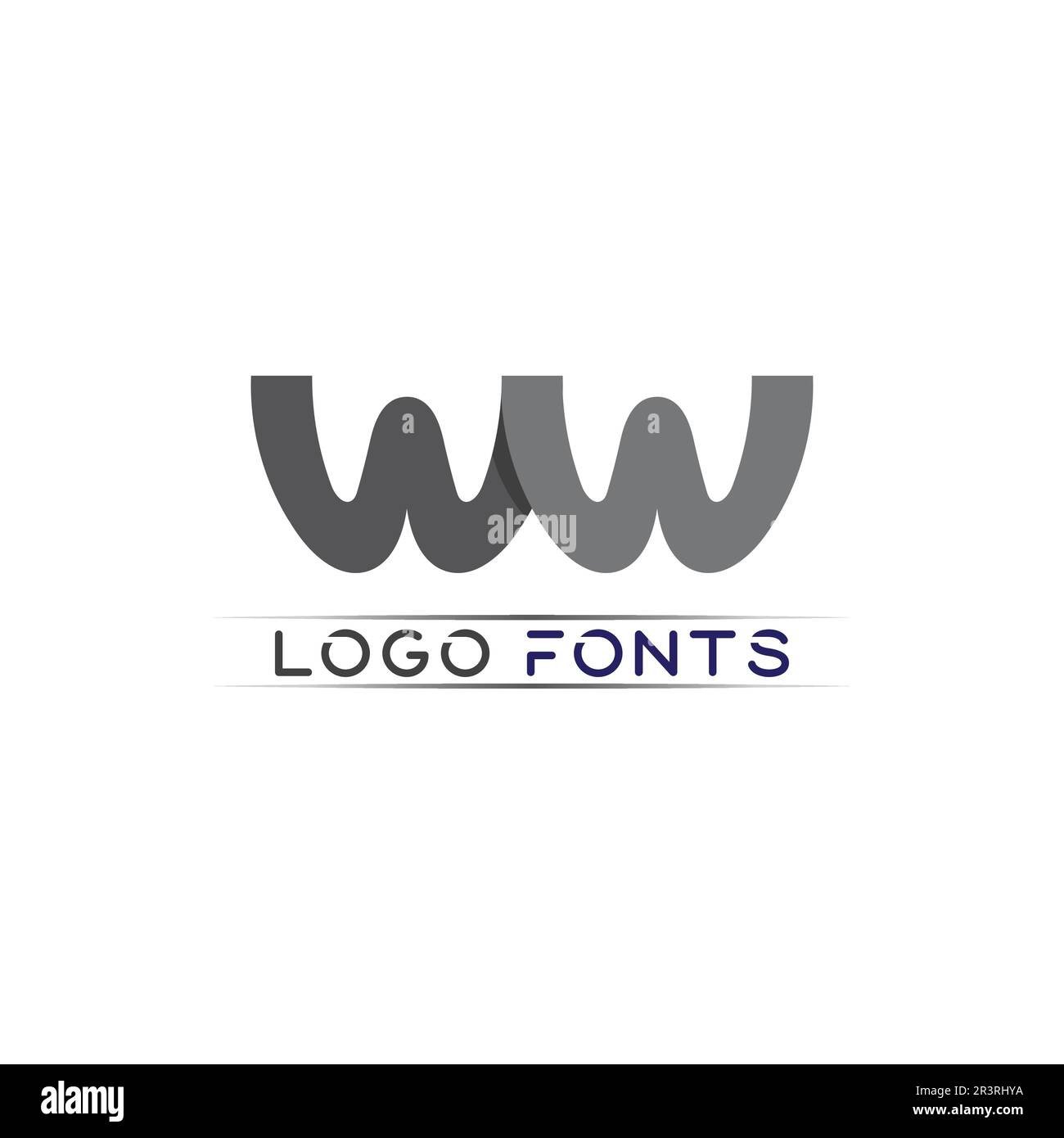 W Lettera modello Logo illustrazione vettoriale design Illustrazione Vettoriale