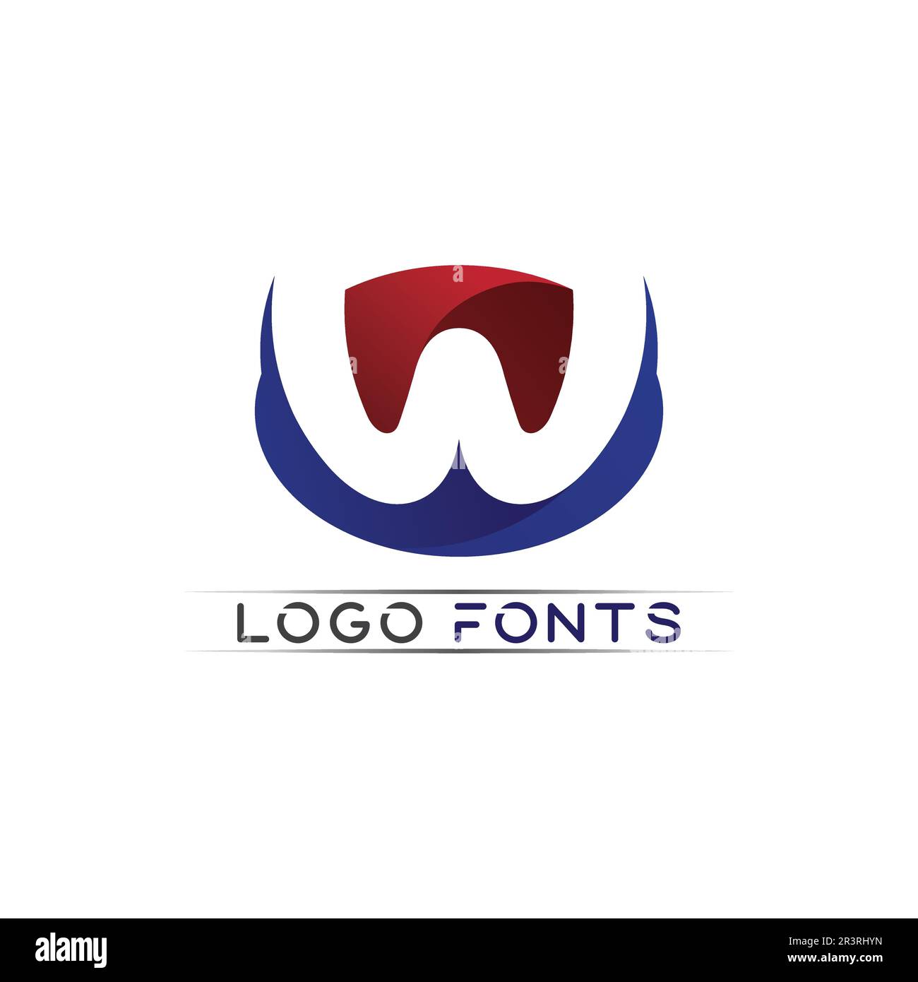 W Lettera modello Logo illustrazione vettoriale design Illustrazione Vettoriale