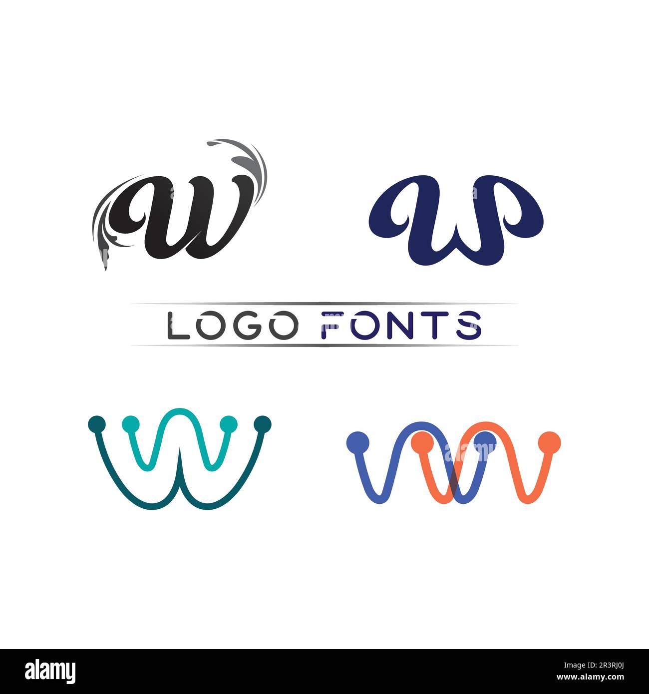 W Lettera modello Logo illustrazione vettoriale design Illustrazione Vettoriale