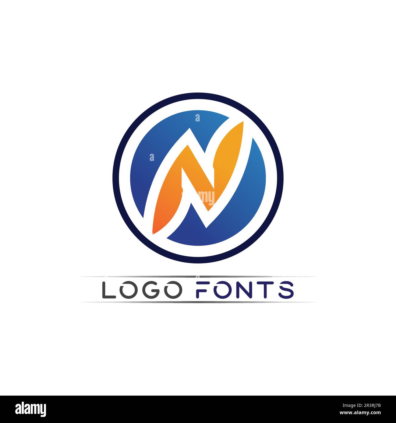 N carattere logo azienda logo business e lettera iniziale N disegno vettore e lettera per il logo Illustrazione Vettoriale