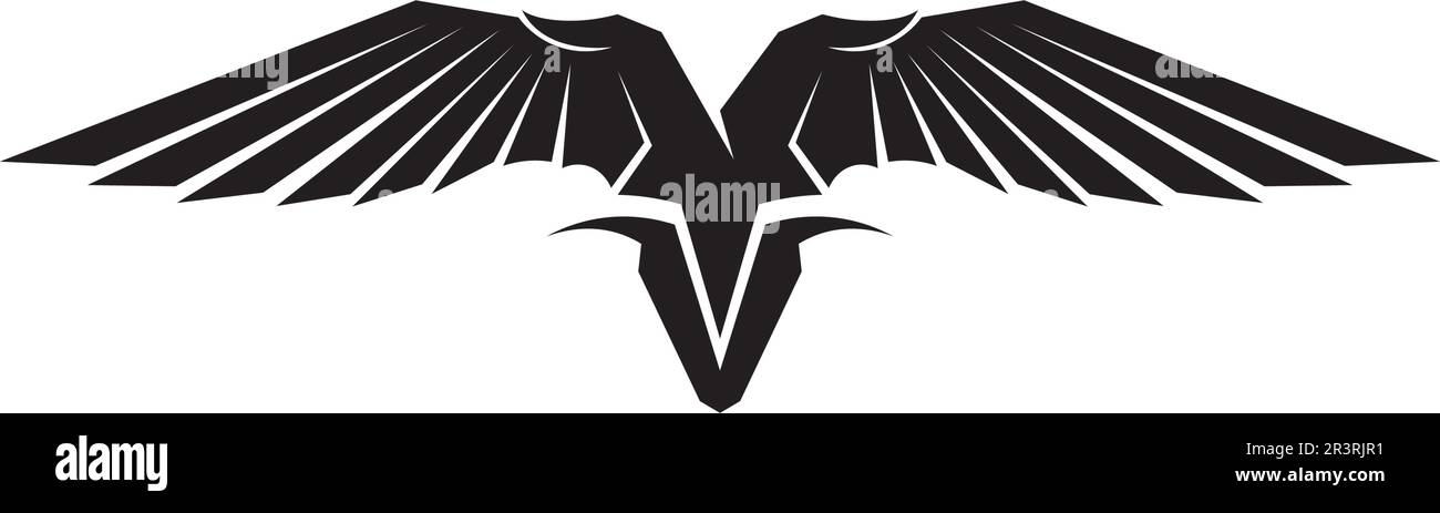 Logo con ala nera per un designer professionista Illustrazione Vettoriale