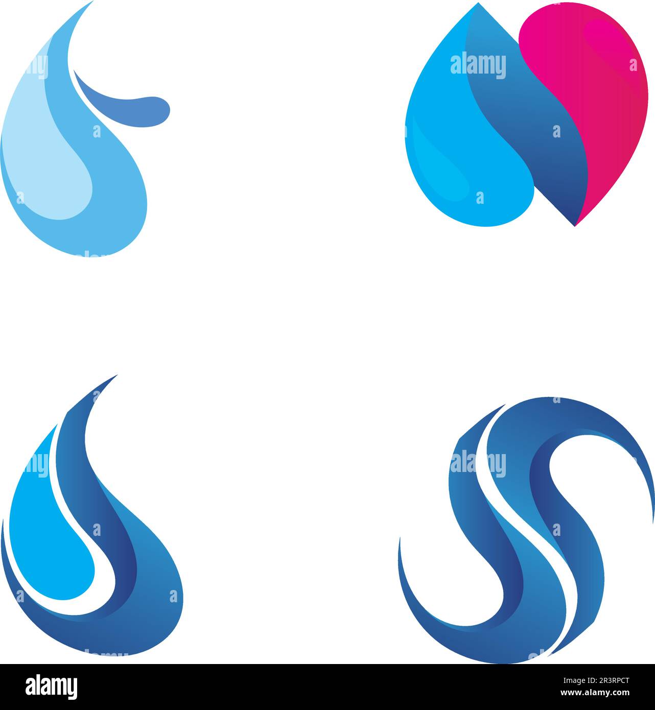 Waves Beach logo e i simboli delle icone del modello di app Illustrazione Vettoriale