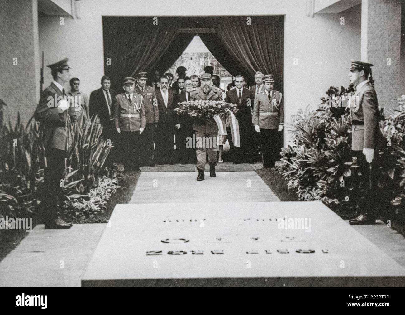 Josip Broz Tito funerale: Fidel Castro (Cuba). Belgrado, Jugoslavia Foto Stock