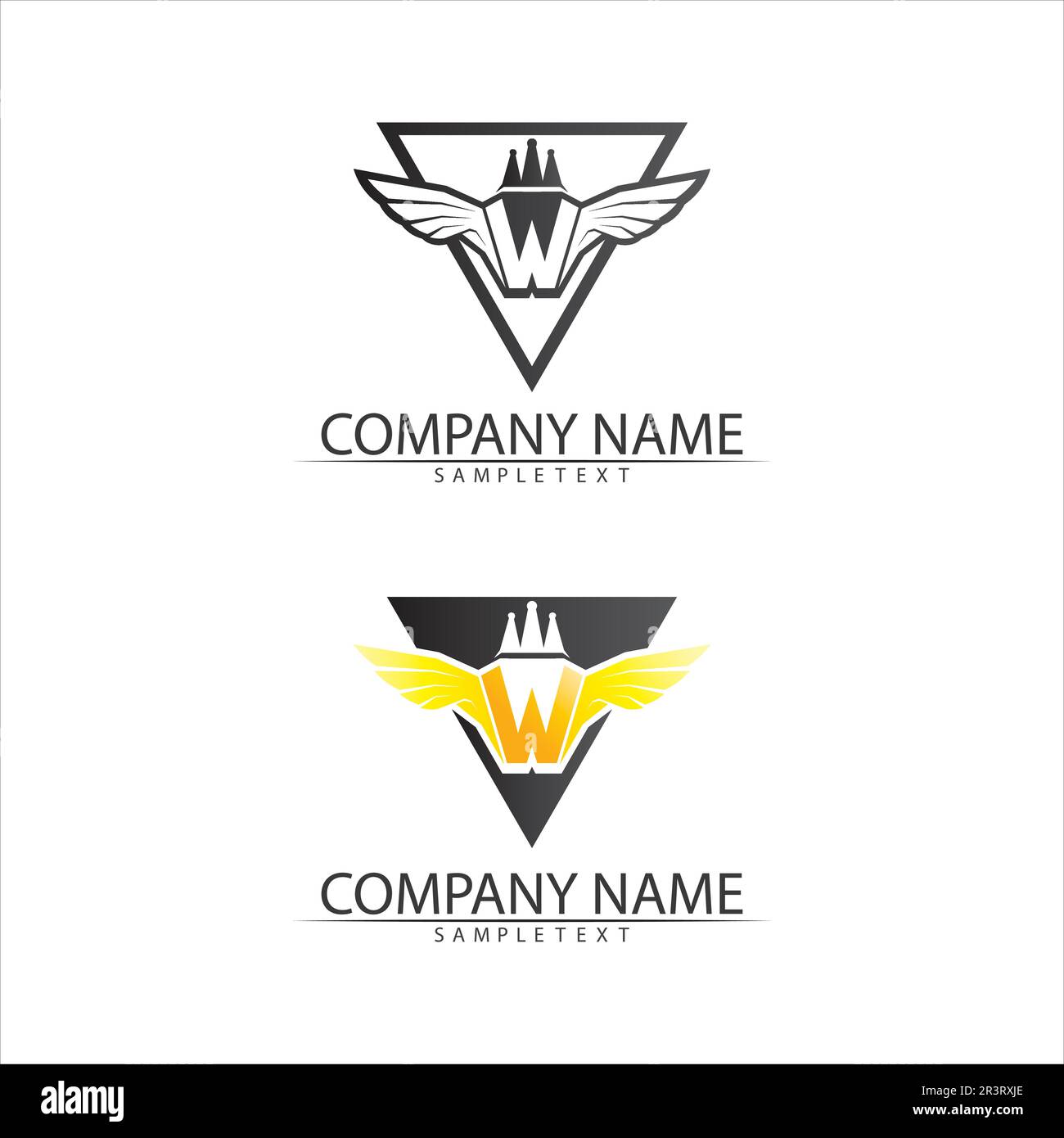 W Lettera modello Logo illustrazione vettoriale design Illustrazione Vettoriale