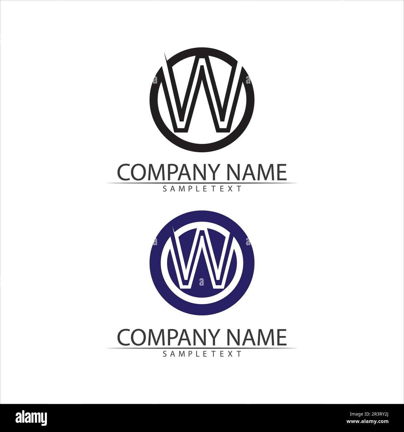 W Lettera modello Logo illustrazione vettoriale design Illustrazione Vettoriale