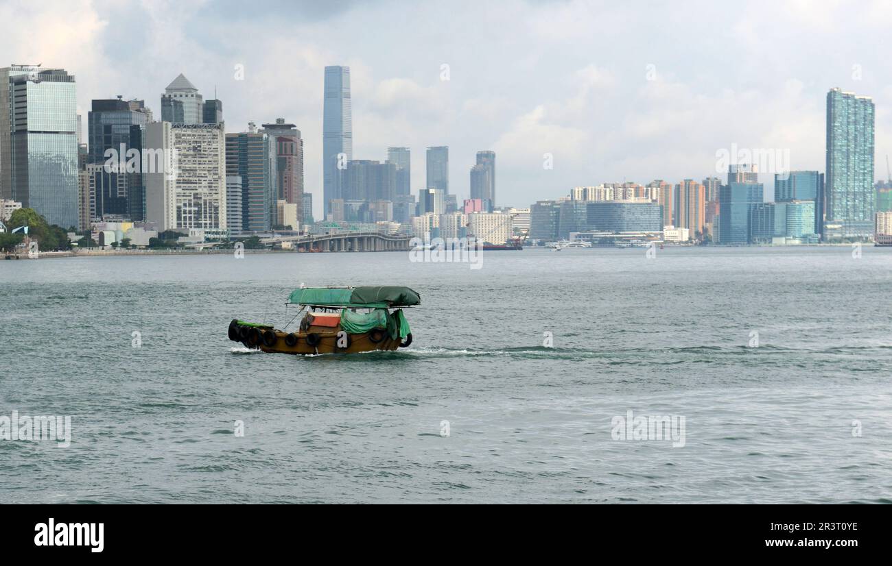 Una vista del Porto Victoria e della Baia di Quarry, Hong Kong. Foto Stock
