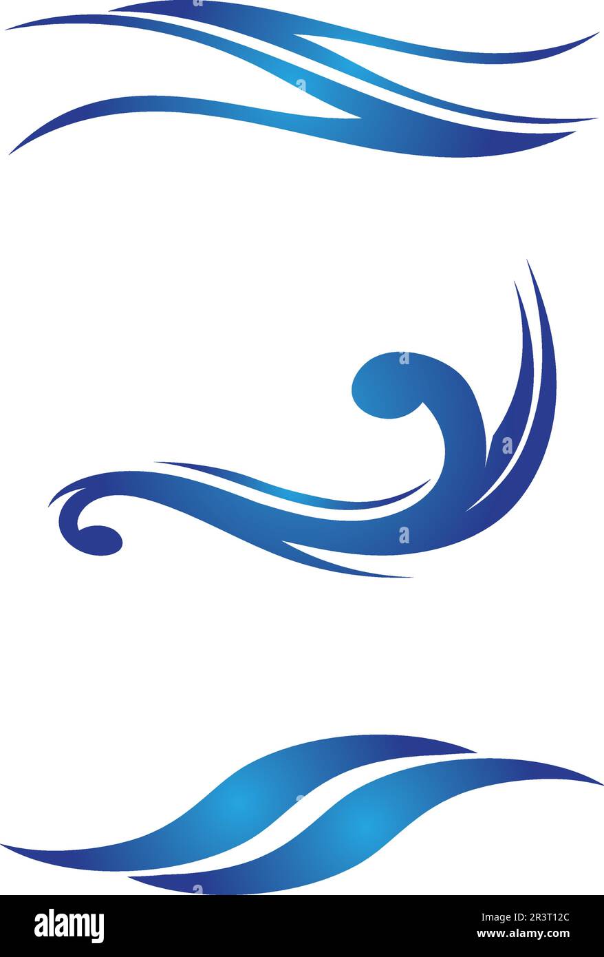 Waves Beach logo e i simboli delle icone del modello di app Illustrazione Vettoriale