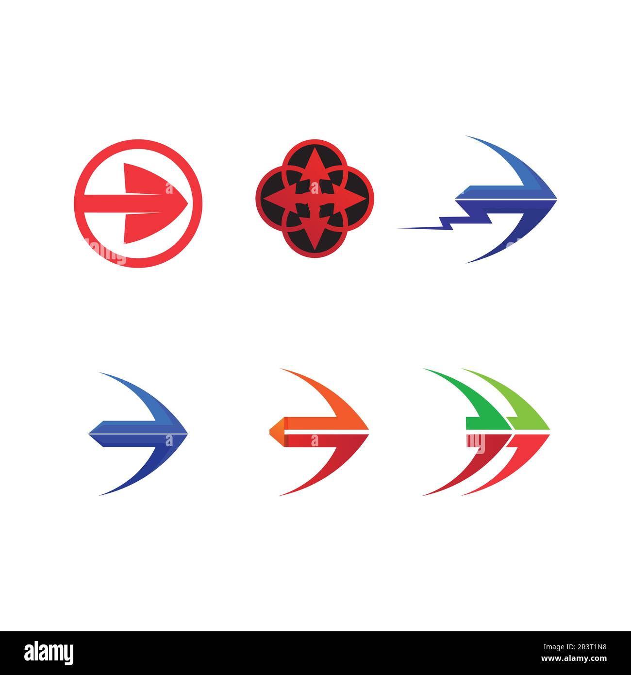 Freccia illustrazione vettoriale Logo icona del modello di progettazione Illustrazione Vettoriale