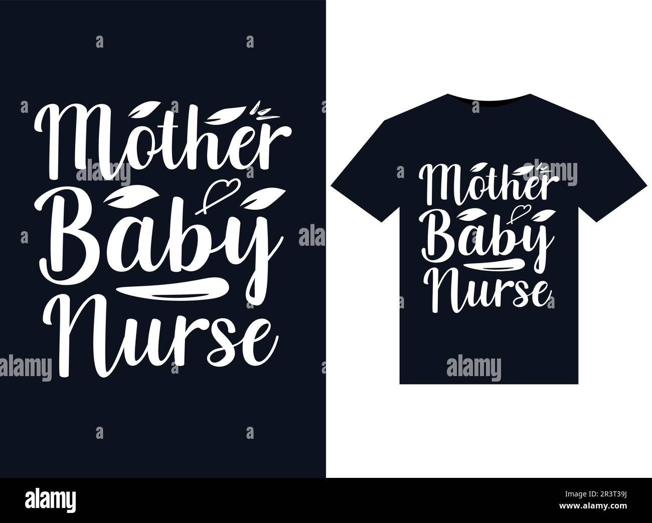 Illustrazioni infermiere madre bambino per il design di T-Shirts stampa-ready. Illustrazione Vettoriale