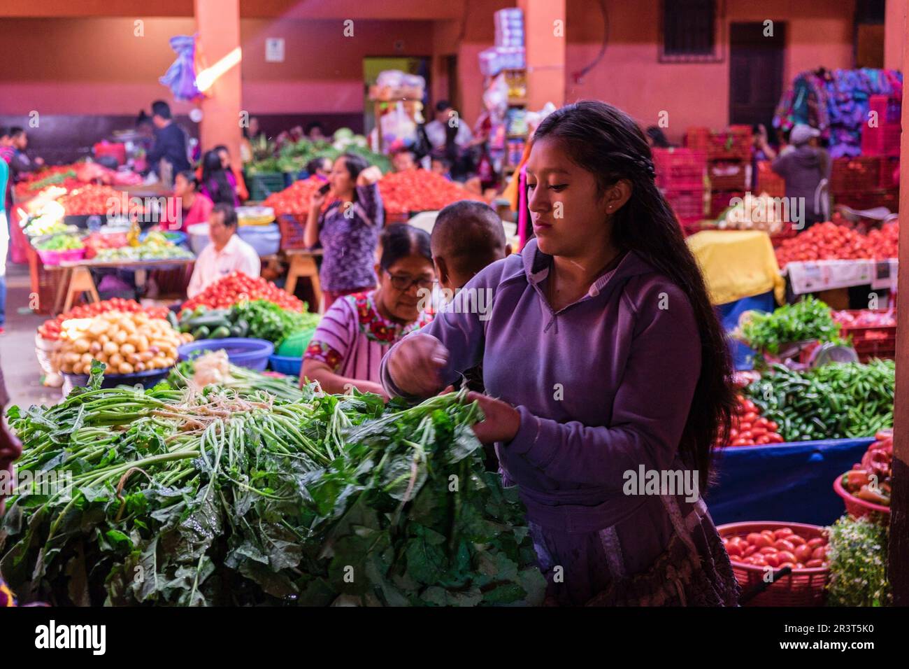 Mercado, Santo Tomás Chichicastenango, República de Guatemala, América centrale. Foto Stock