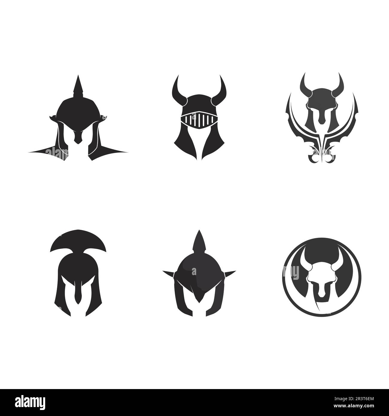 spartan e gladiator logo icona disegni vettore Illustrazione Vettoriale