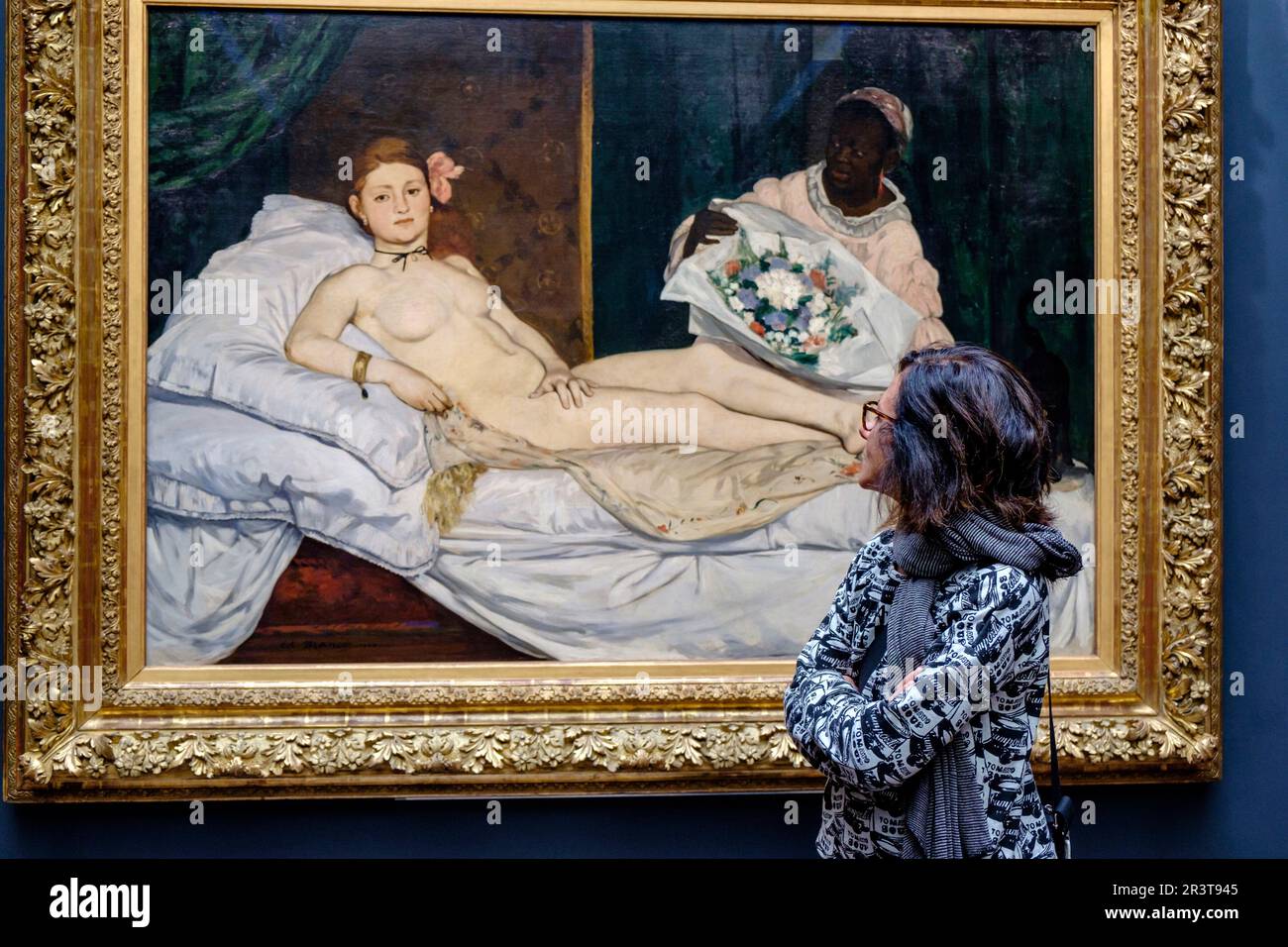 Edouard Manet (1832-1883). Olympia,. 1863. Óleo sobre lienzo, Museo de Orsay, Ministerio de Cultura y Comunicación Francés, Parigi, Francia,l'Europa occidentale. Foto Stock
