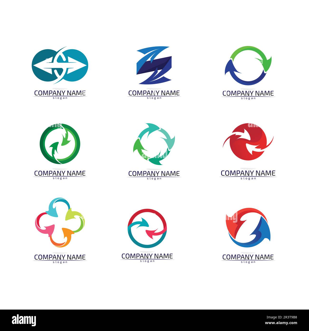 Freccia illustrazione vettoriale Logo icona del modello di progettazione Illustrazione Vettoriale