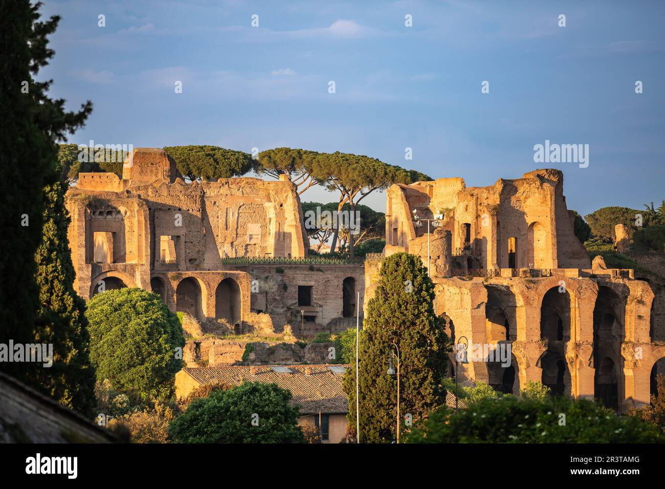 La Casa di Augusto, Casa di Augusto. Residenza imperiale di Cesare Augusto, è una delle più imponenti rovine romane della città antica Palatino Hi Foto Stock