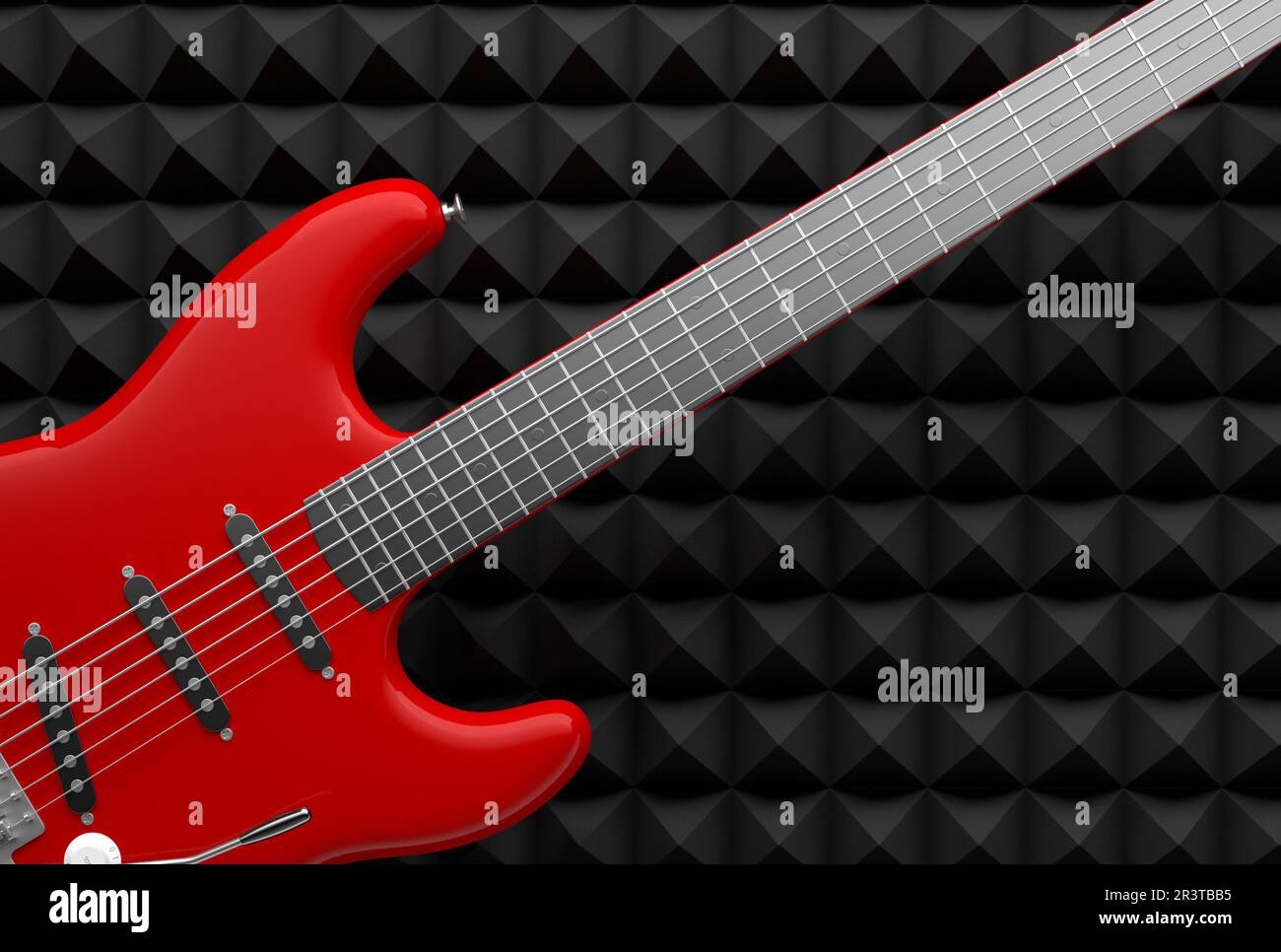 Chitarra elettrica come attrezzatura musicale - 3D Illustrazione Foto Stock