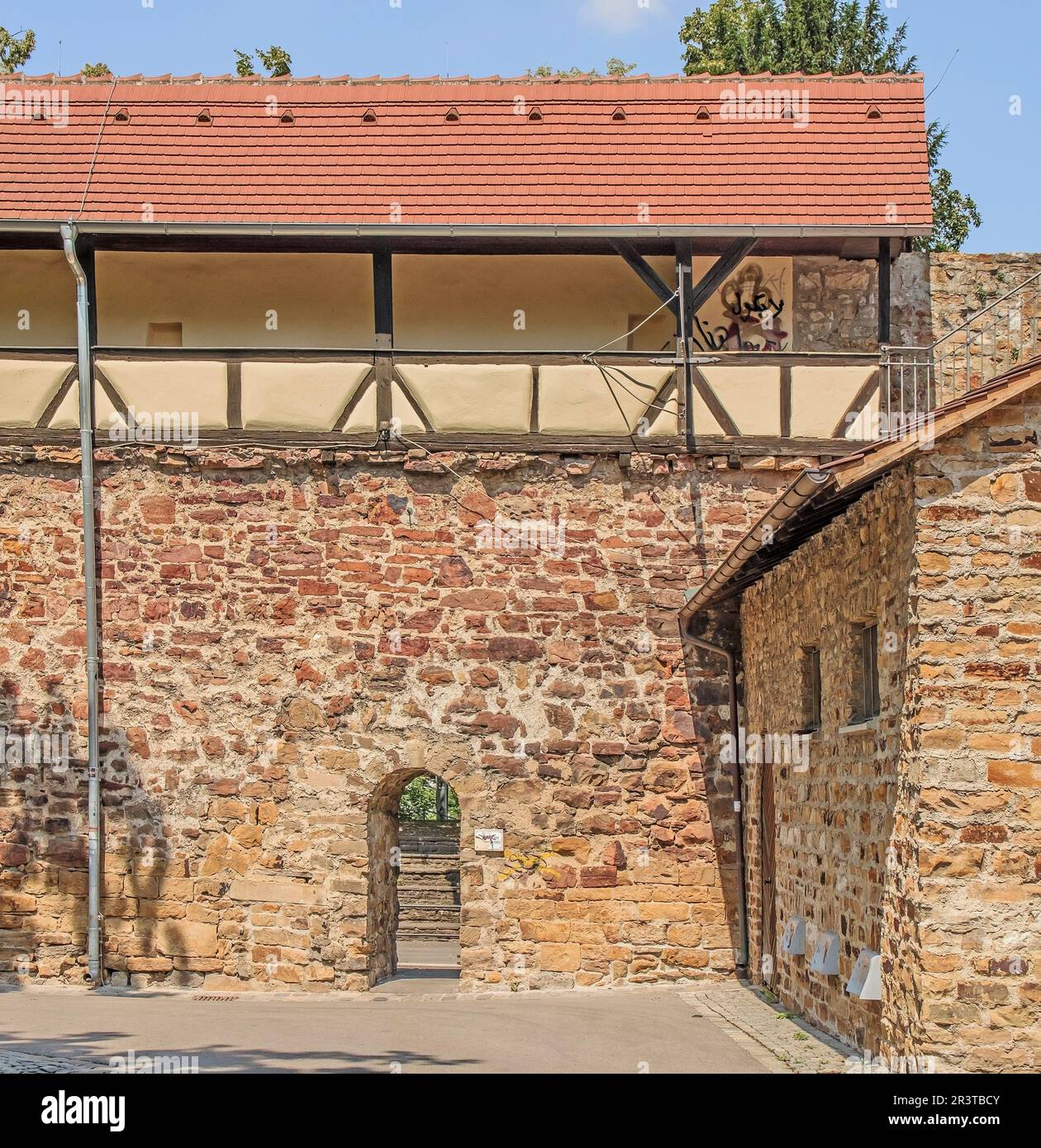 Muro della città Kircheim unter Teck Foto Stock
