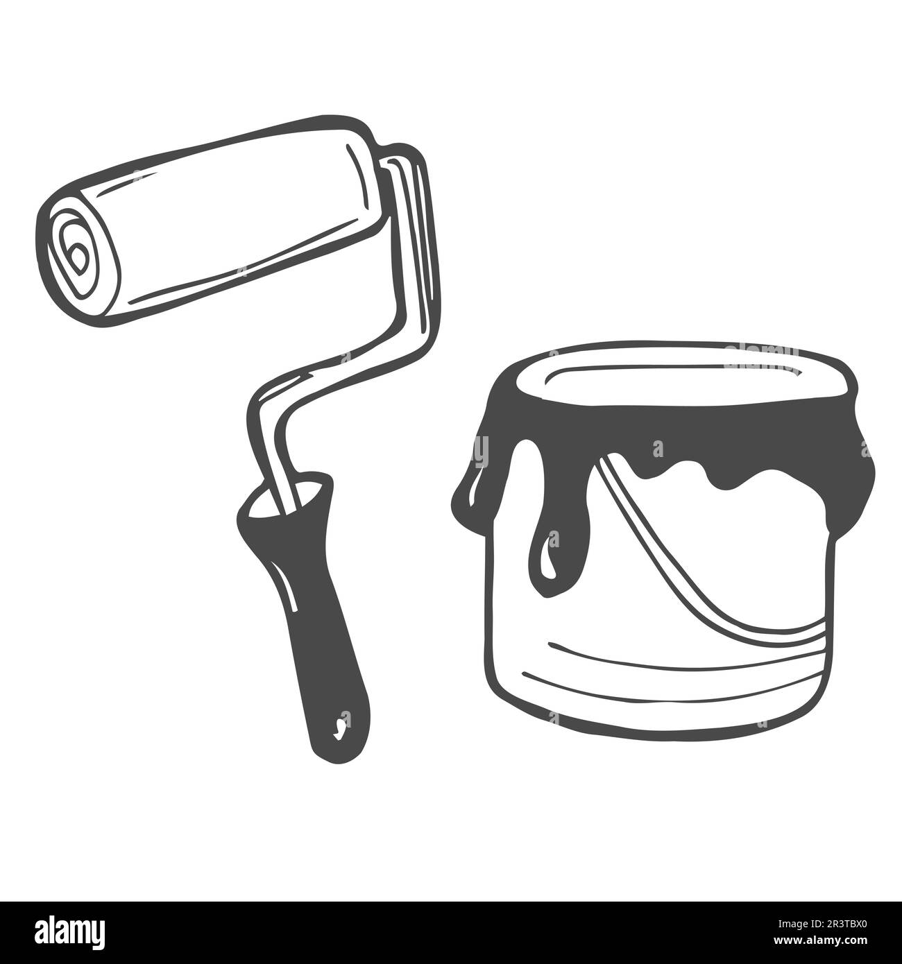 Vernice di schizzo vettoriale e pennello Illustrazione Vettoriale