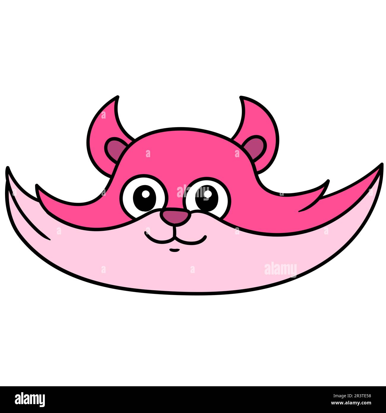 Emoticon a testa volpe con viso carino e adorabile, immagine icona scarabocchio kawaii Foto Stock