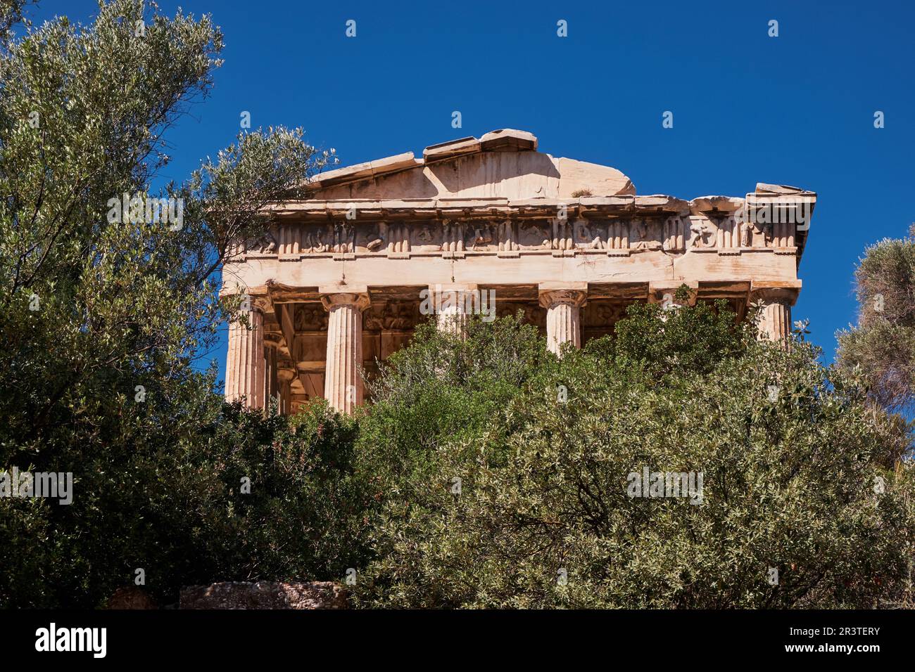 Tempio di Efesto - tempio greco ben conservato ad Agora di Atene - Grecia Foto Stock