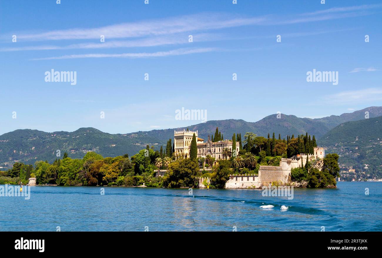 Vista dell'Isola del Garda Foto Stock