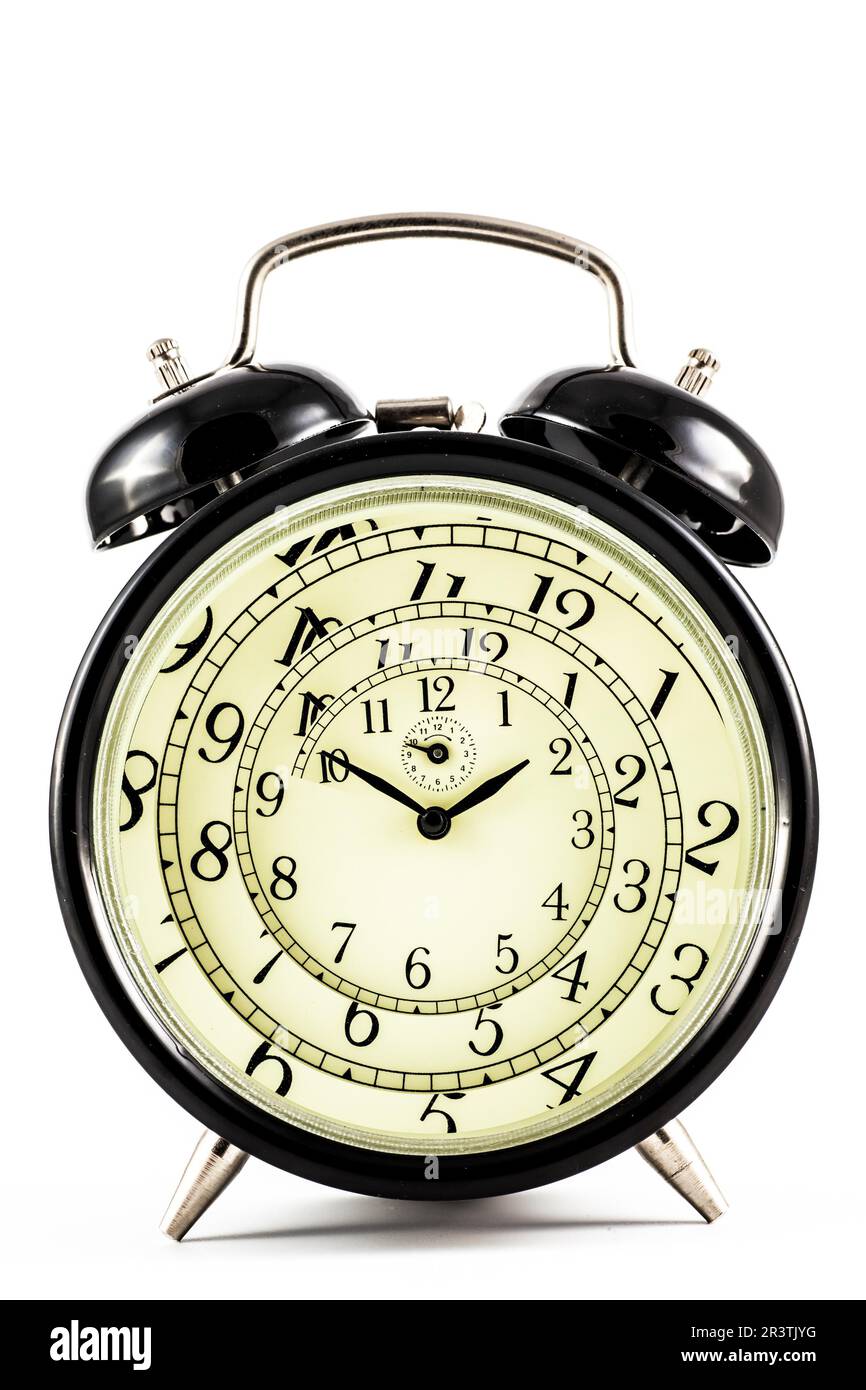 Dettaglio di un usato orologio meccanico con quadrante ipnotico, molto concetto flessibile Foto Stock