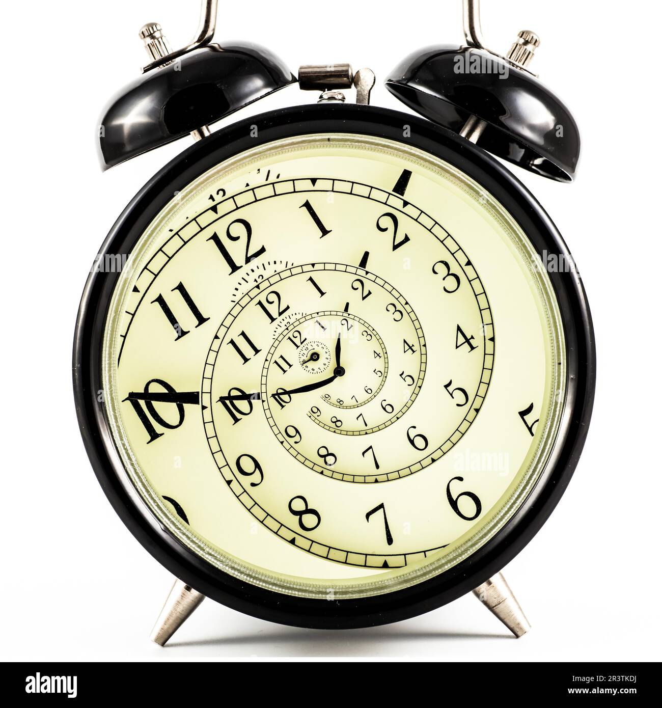 Dettaglio di un usato orologio meccanico con quadrante ipnotico, molto concetto flessibile Foto Stock