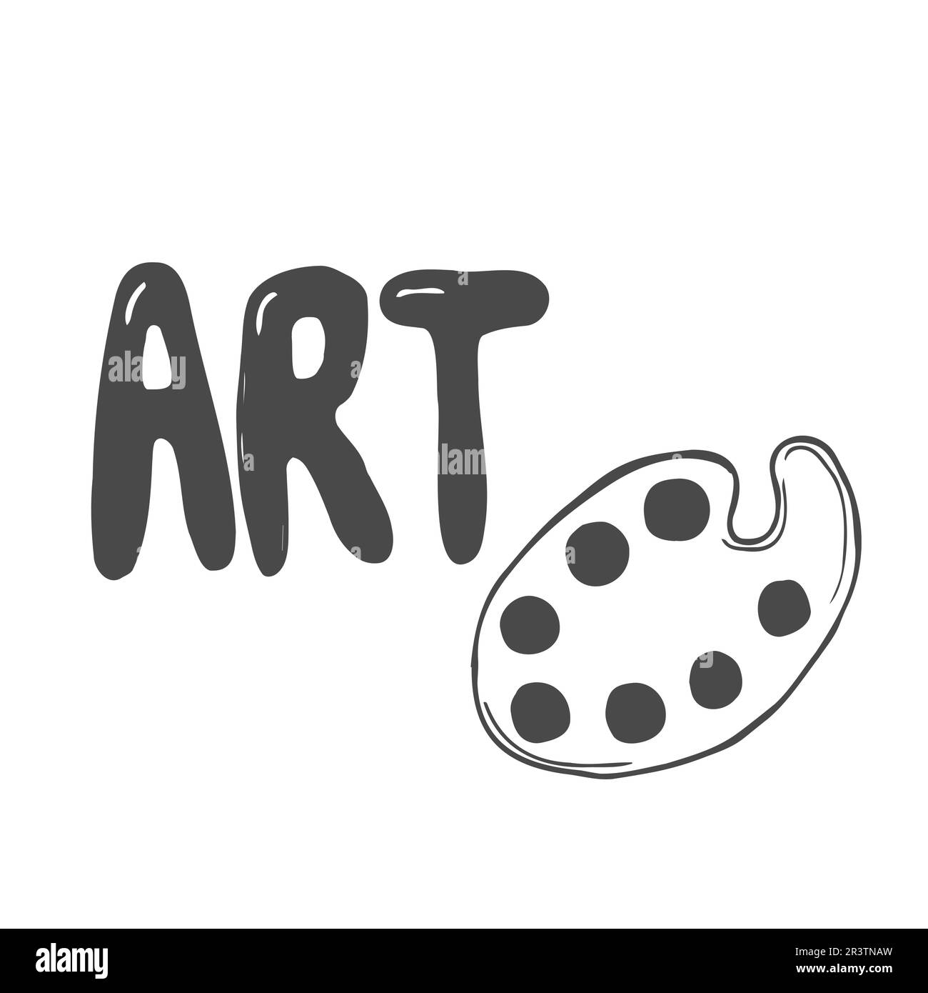 Elementi con lettere e doodles. Illustrazione Vettoriale